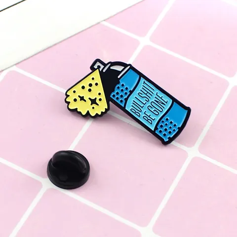 Kreative Sprühdose Emaille Pin Bullshit Be Gone Schriftzug Legierung Brosche Humorvolles Abzeichen Für Rucksack Jeansjacke Modeschmuck
