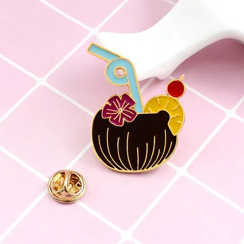 Cartoon Enamel Brooch Pin Cute Balloon Car Motorcycle Coconut Drink Alloy Badge Lapel Pin Gift For Kids Women Backpack Badge