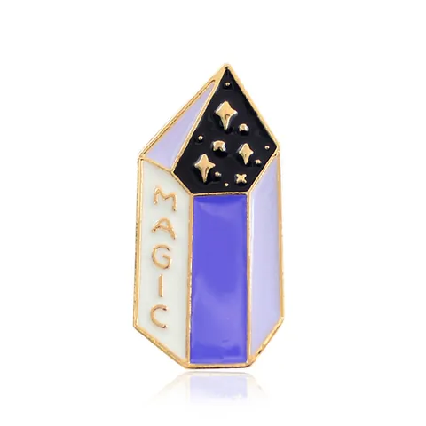 Magic Crystal Prism Enamel Pin Gold Alloy Cartoon Brooch With Stars Magic Text Fashion Jewelry Accessories For Women