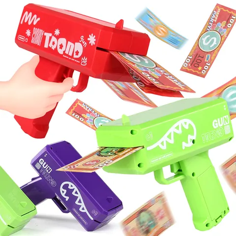 Electric Money Spray Gun Cartoon Cash Cannon Toy For Wedding Party Club Fun Atmosphere Props With Prop Banknotes