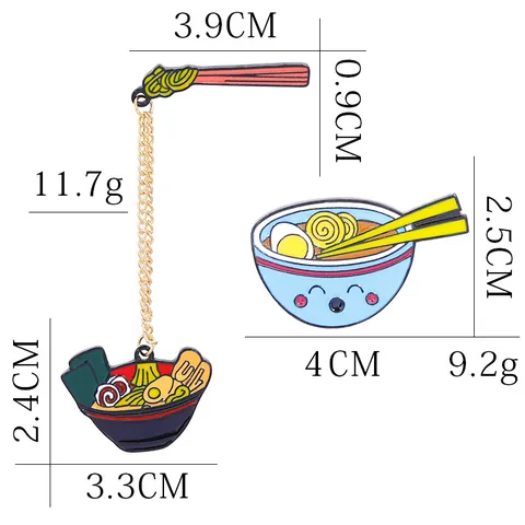Japanese Ramen Enamel Pin Cartoon Cute Noodles Bowl Chopsticks Brooch Alloy Badge Jewelry Accessory For Backpack Clothes Decor