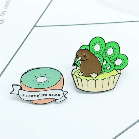 Kreative Kiwi Frucht Vogel Emaille Pin Legierung Brosche Cartoon Frucht Abzeichen Für Rucksack Jacke Zubehör Schmuck Geschenk