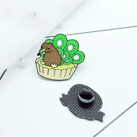 Kreative Kiwi Frucht Vogel Emaille Pin Legierung Brosche Cartoon Frucht Abzeichen Für Rucksack Jacke Zubehör Schmuck Geschenk