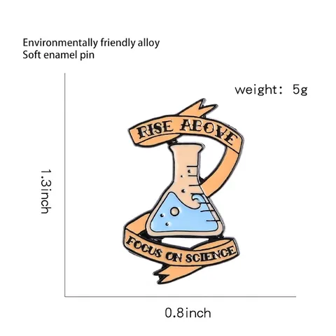 Rise Above Focus On Science Lab Beaker Emaille Pin Legierung Brosche Für Rucksack Denim Jacke Chemie Student Lehrer Geschenk Schmuck