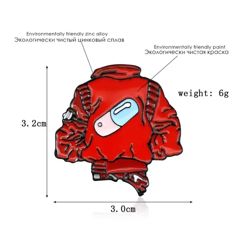 Spilla in Smalto a Forma di Giacca Rossa Con Motivo a Pillola Lega Spilla per Decorazione Vestiti Zaino Accessori Regalo