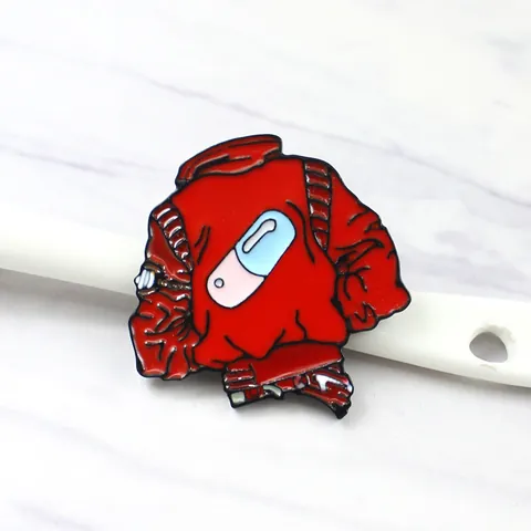 Spilla in Smalto a Forma di Giacca Rossa Con Motivo a Pillola Lega Spilla per Decorazione Vestiti Zaino Accessori Regalo