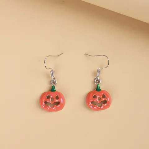 Halloween Cartoon Emaille Legering Hangende Oorbellen Schattige Pompoen Geest Kasteel Feestelijke Party Sieraden Voor Vrouwen Cadeau