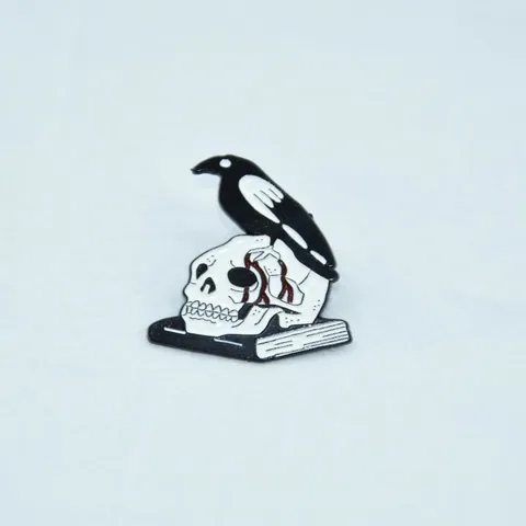 Broche de Esmalte Gótico Punk Cuervo Sobre Calavera Para Ropa Mochila Halloween Fiesta Unisex Joyería Regalo Aleación
