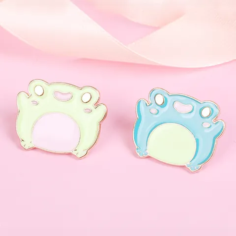 Simpatica Spilla in Smalto a Forma di Rana in Lega di Olio a Goccia per Zaino Accessori per Abbigliamento Divertente Distintivo da Risvolto Animale Gioielli
