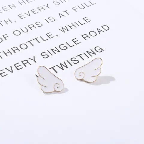 Broche de Aleación de Alas de Ángel de Esmalte de Dibujos Animados Creativo Pin Distintivo Chapado en Oro Blanco Minimalista para Ropa Mochila Sombrero Joyería Unisex Regalo