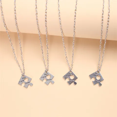 Legierung Versilbert Herz Puzzle Anhänger Halskette Für Beste Freunde Forever BFF Freundschaftsschmuck Geschenk Damen Teenager