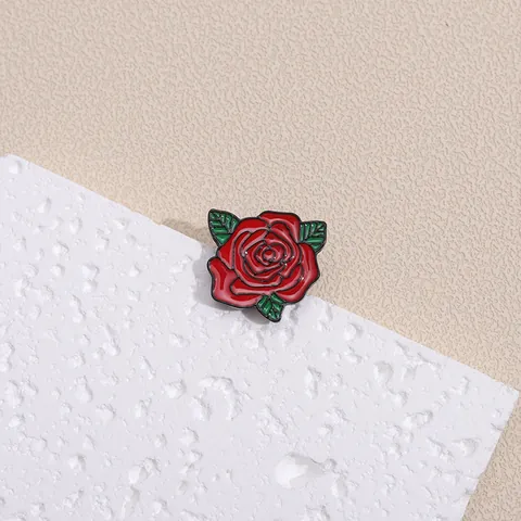 Rode Roos Emaille Brosche Legering Bloem Pin Badge Voor Vrouwen Zoete Romantische Bloem Sieraden Cadeau Accessoire