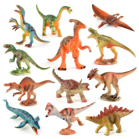 Miniature di Dinosauri Figure Realistiche in PVC Animali Preistorici T-Rex Stegosauro Pterosauro Collezione Regalo per Bambini