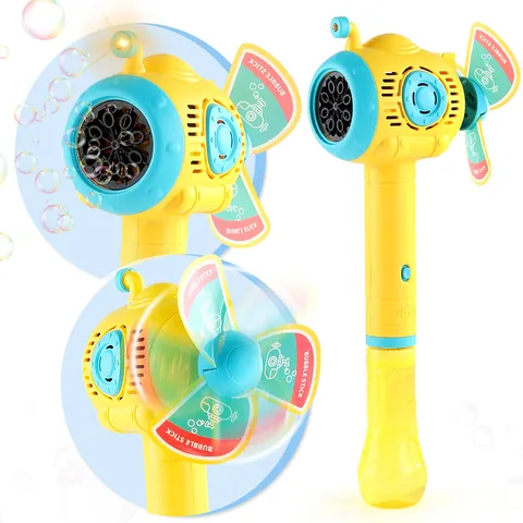 Pistola per Bolle Sottomarino Con Luce 8 Fori Bacchetta Elettrica per Bolle Giocattolo Estivo All'aperto per Bambini Regalo