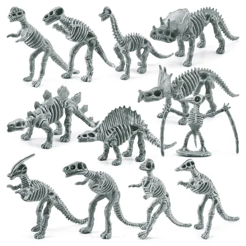 Modelli di Scheletro di Dinosauro di Simulazione Giocattoli Fossili di Plastica Statuette di Ossa per Bambini