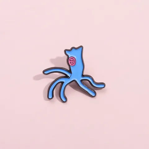 Cartoon Blue Alien Creature Enamel Pin Brooch Zinc Alloy Cute Button Eye Badge Jewelry Gift For Clothes Backpack Accessory