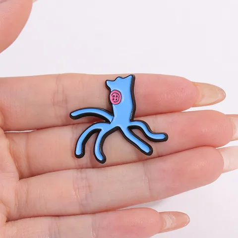 Cartoon Blue Alien Creature Enamel Pin Brooch Zinc Alloy Cute Button Eye Badge Jewelry Gift For Clothes Backpack Accessory