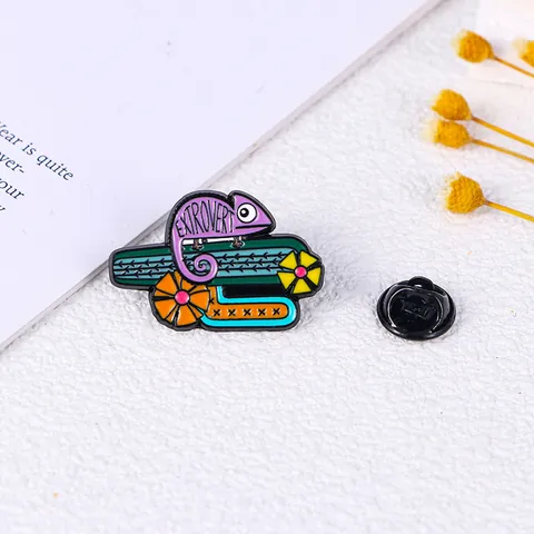 Kreativer Emaille Pin Zinklegierung Kaktus Chamäleon Mexikanischer Sombrero Gitarre Brosche Für Rucksack Jeansjacke Dekoration Schmuck