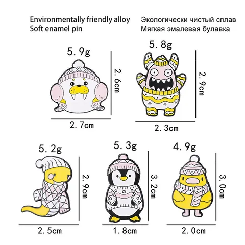 Mignonne Broche en Émail Animale Pingouin Canard Pin Formule Scientifique Citation Motivante Badge de Revers pour Sac à Dos