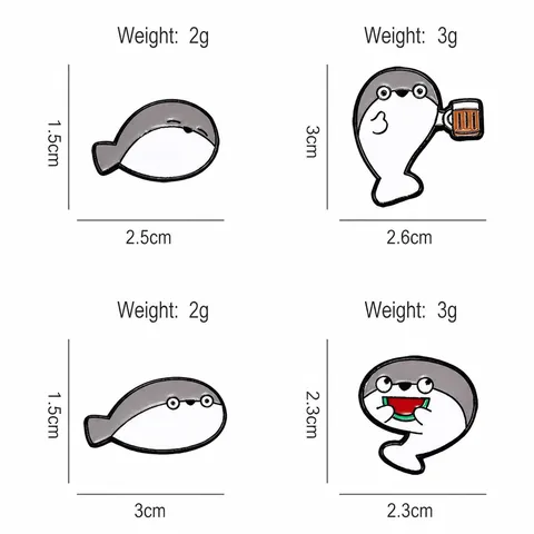 Simpatica Spilla in Smalto a Forma di Pesce Sacabambaspis Cartone Animato Meme in Lega di Zinco Divertente Stile Giapponese Kawaii Distintivo Creatura Marina Per Vestiti Borse Gioielli Unisex
