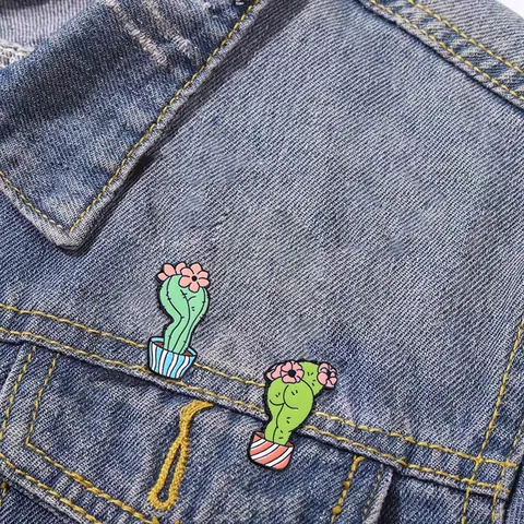 Süße Lustige Kaktus Emaille Anstecknadel Original Cartoon Sukkulente Pflanze Zinklegierung Brosche Abzeichen Für Kleidung Taschen Dekoration Geschenke