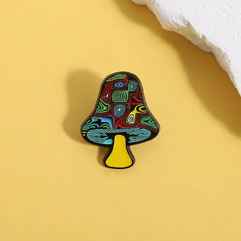 Lustige Psychedelische Pilz Emaille Anstecknadel Künstlerische Mehrfarbige Spiralmuster Legierung Brosche Abzeichen Kleidung Schmuck Geschenk