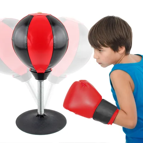 Desktop Punchingbal Kinderen Stressverlichting Boksen Speedball Zuignap Voet Metalen Veer Draagbaar Indoor Sport Speelgoed Kit