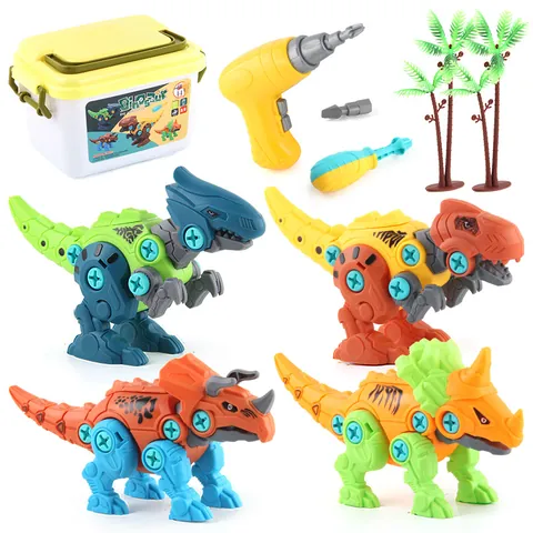 STEM DIY Take Apart Dinosaur Toys Set For Kids With Electric Drill Educational Construction Building Play Kit For Boys Girls