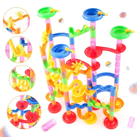 DIY Marble Run Building Blocks Toy Multicolor Educational Pipeline Construction Toy For Kids Boys Girls Developmental Kit