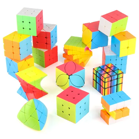 Ensemble de Jouets de Puzzle Cube Magique à Rotation Lisse Professionnel Pour Entraînement Cérébral Éducatif et Soulagement du Stress