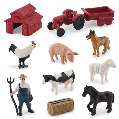 Modelo De Simulación De Vida En La Granja Realista Animales Granjero Tractor Granero Juguetes De Plástico Para Niños Decoración Educativa De Arenero