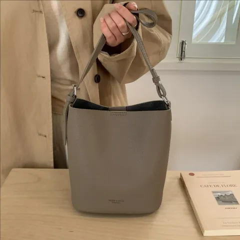 Γυναικεία Ρετρό Τσάντα Bucket από Δέρμα PU με Υφή Λίτσι Μινιμαλιστική Τσάντα Ώμου Crossbody Καθημερινή Τσάντα Χειρός