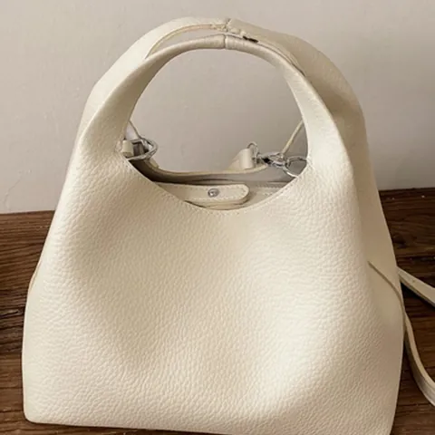 Damen Minimalistisch Litschikorn PU Leder Beuteltasche Mode Schulter Umhängetasche Retro Casual Schalentasche