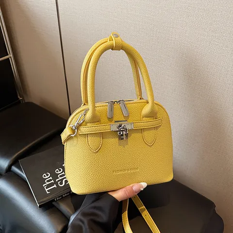 Dames Gekorreld PU Leer Schelptas Vintage Slot Decor Handtas Crossbody Tas Mode Casual Woon-werkverkeer Dagelijks Kantoor Handtas