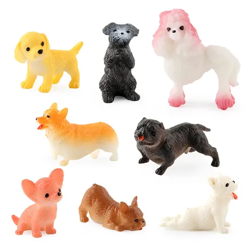 Simulazione Mondo Animale Miniatura Cane Animale Domestico Modello PVC Giocattolo Educativo Decorazione Scrivania Varie Razze di Cani