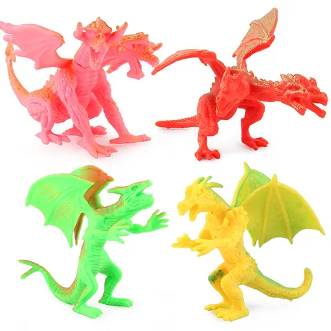 Candy Colored Western Mythical Flying Dragon Simulation Model Toy PVC Hydra And Flying Dragon Figures For Kids Gift Assortment Desk Ornament
