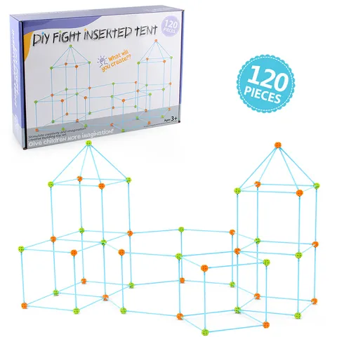 Kit di Costruzione Fortezza DIY Tenda per Bambini Castello Torre Casetta da Gioco Giocattolo Educativo per Ragazzi Ragazze