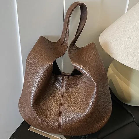 Damen Große Kapazität PU Leder Tragetasche Minimalistisch Hobo Schultertasche Pendeln Kieselmaserung Handtasche