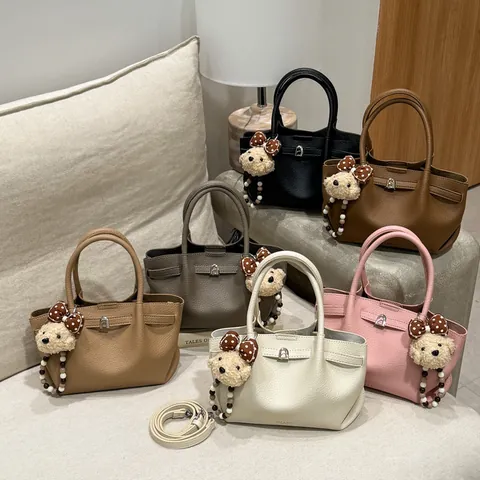 Sac Seau pour Femmes en Cuir PU Grainé de Litchi Avec Fermoir Métallique Et Bandoulière Amovible Sac Rétro Minimaliste