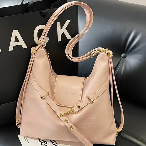 Borsa Tote Donna in Pelle PU Grande Capacità Moda Pendolare Borsa a Tracolla Zaino a Doppio Uso Borsetta per Lavoro Quotidiano
