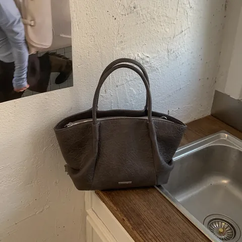 Borsa Tote da Donna in Pelle PU Grande Capacità Retro Texture Stropicciata Borsa a Mano Minimalista Tracolla Regolabile