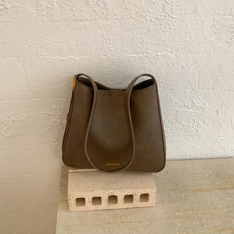 Damen Umhängetasche Aus PU-Leder Retro Geknitterte Textur Shopper Handtasche Mit Verstellbarem Gurt Minimalistische Alltagstasche