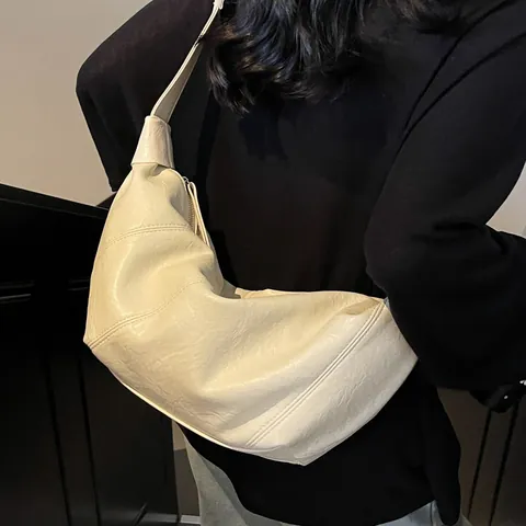 Damen Fashion Gefaltete PU Leder Dumpling Tasche Vintage Hobo Crossbody Bag Große Kapazität Schultertasche Für Alltag