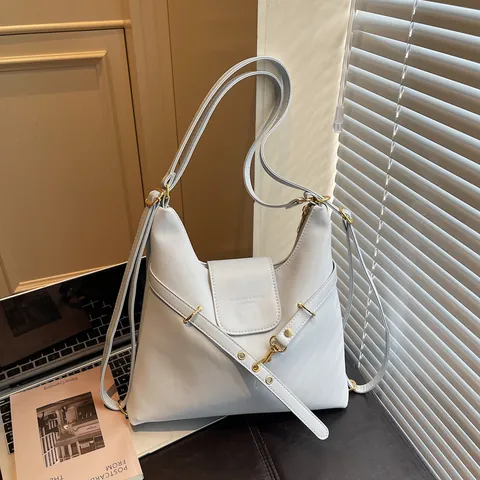 Dames Grote Capaciteit PU Leer Tote Bag Retro Minimalistisch Verstelbare Rugzak Schoudertas Multi-Strap Casual Werk Reizen Handtas