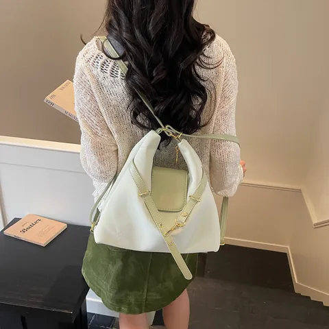 Dames Grote Capaciteit PU Leer Tote Bag Retro Minimalistisch Verstelbare Rugzak Schoudertas Multi-Strap Casual Werk Reizen Handtas
