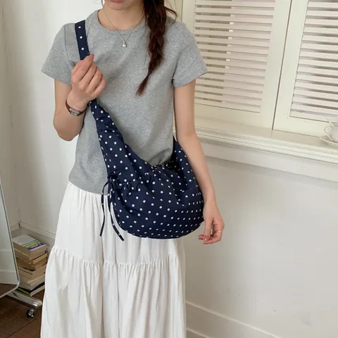 Polka Dot Umhängetasche Für Damen Nylon Große Kapazität Achseltasche Lässige Umhängetasche Mode Dumpling Tasche Alltagstasche