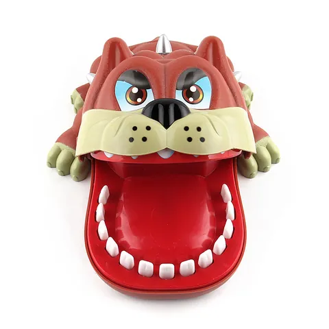 Biting Finger Toy Prank Game Cartoon Shar Pei Dog Mouth Biting Hand Dentist Game Fun Trick Joke Toy For Kids Party Interactive Toy