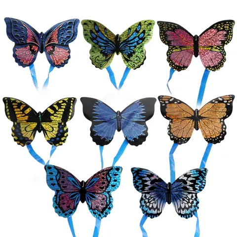 Mini Cerf-volant Jouet Pour Enfants Activité De Plein Air Dessin Animé Papillon Avion Pégase Insecte Motif Holographique Portatif De Poche