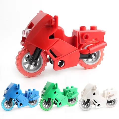 DIY Building Blocks Motorcycle Accessories ABS Plastic Racing Motorbike Model Toy For Kids Adults Creative Gifts