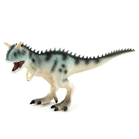 Modello di Dinosauro Carnotaurus Realistico Giocattolo in Plastica Animale Statuetta Giurassica per Bambini Collezione Educativa